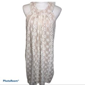 Fifth & Park Ivory Lace MIDI Dress size Med